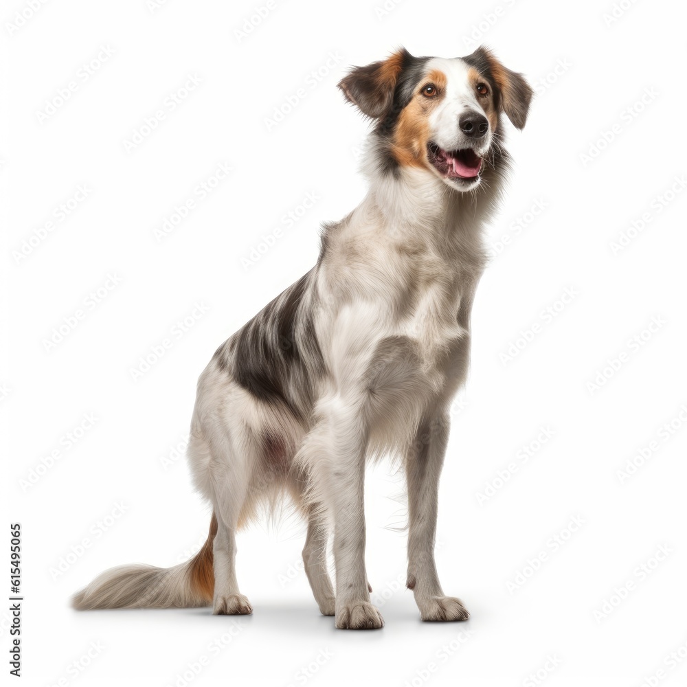 Dog on White Background generative AI