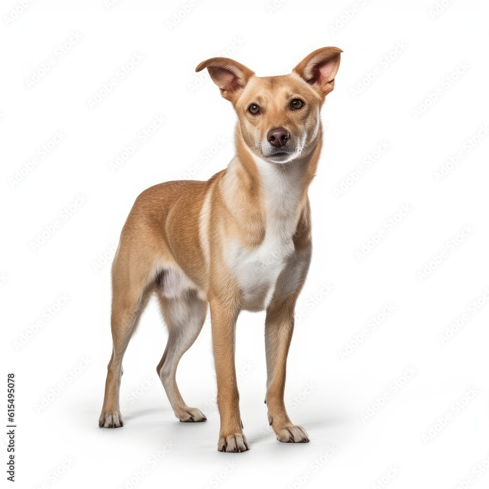 Dog on White Background generative AI Dog on White Background generative AI