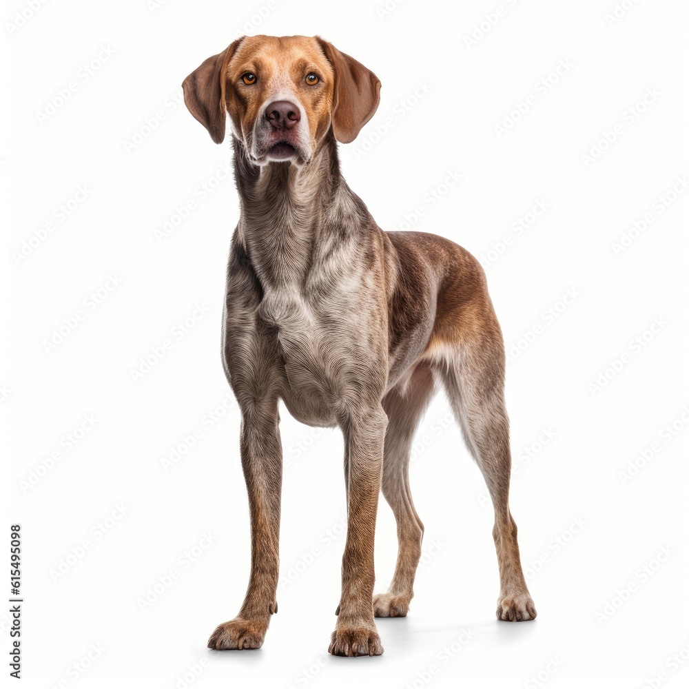 Dog on White Background generative AI