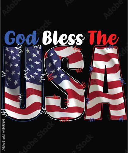 God Bless The USA T shirt Print Template
