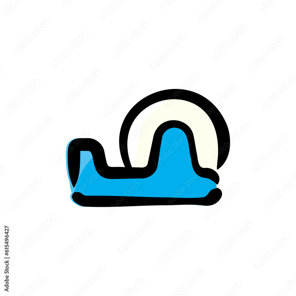 Tape dispenser - Stationery icon/illustration (Hand-drawn line, colored version) Tape dispenser - Stationery icon/illustration (Hand-drawn line, colored version)