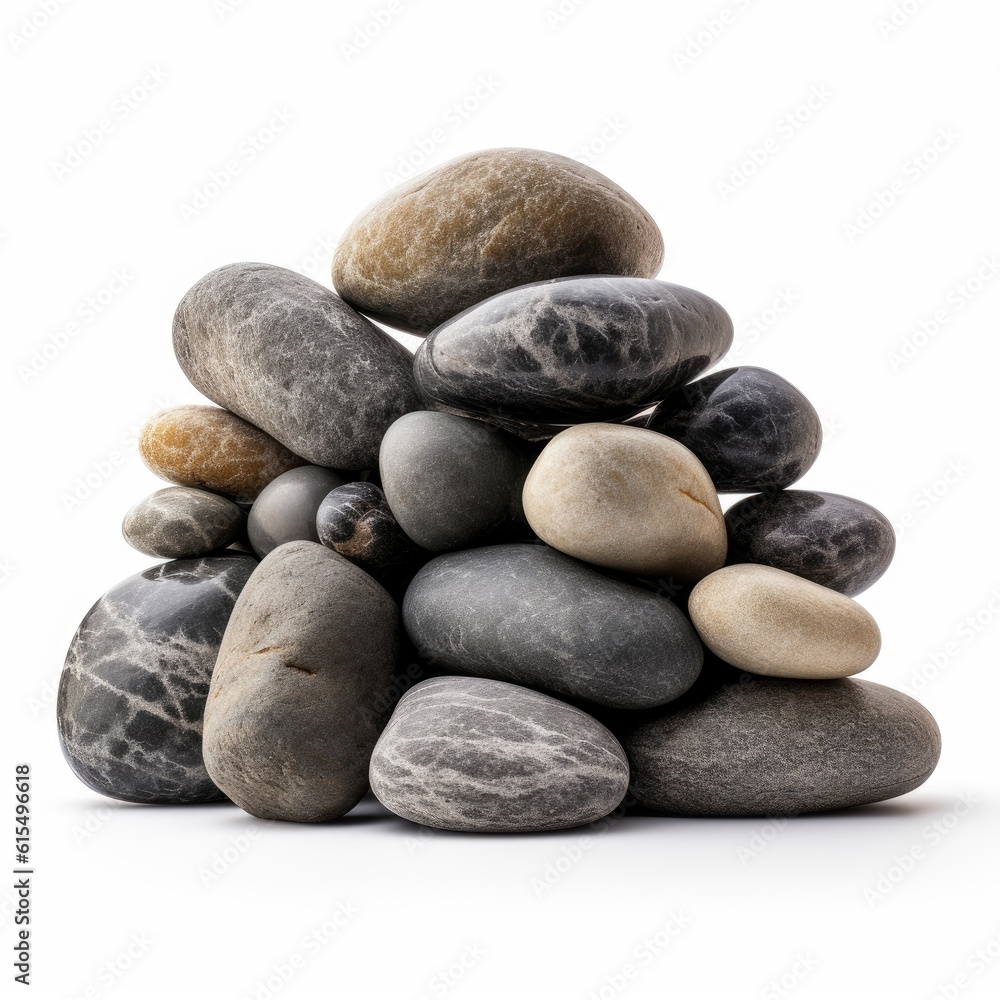 Pile of stones on a white background Pile of stones on a white background