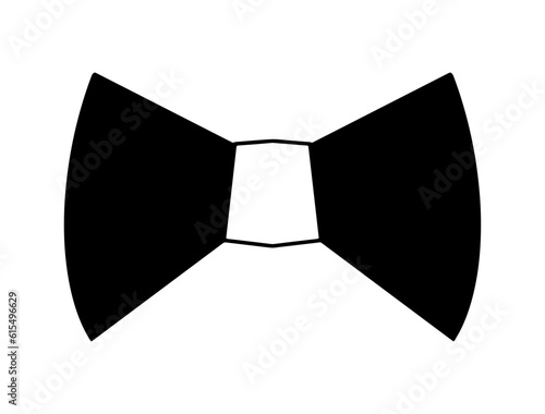 Bow tie. Black and white color. Doodle Classic.