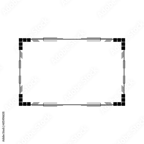 Abstract Black Simple Line Rectangular Frame Doodle Outline Element Vector Design Style Sketch Isolated Illustration For Wedding And Banner