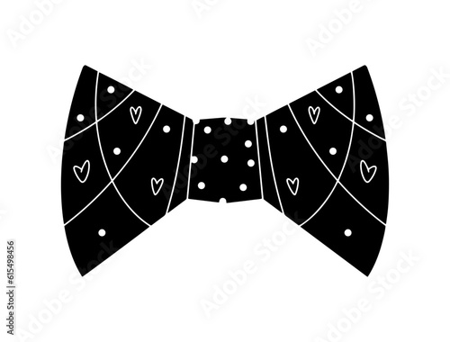 Bow tie. Black with pattern.
