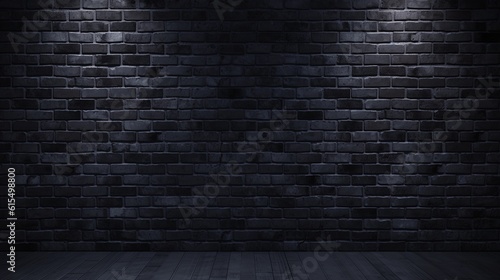 Black Brick Wall and Wooden Floor