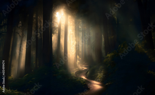 sun rays in the forest © Abdelrahman