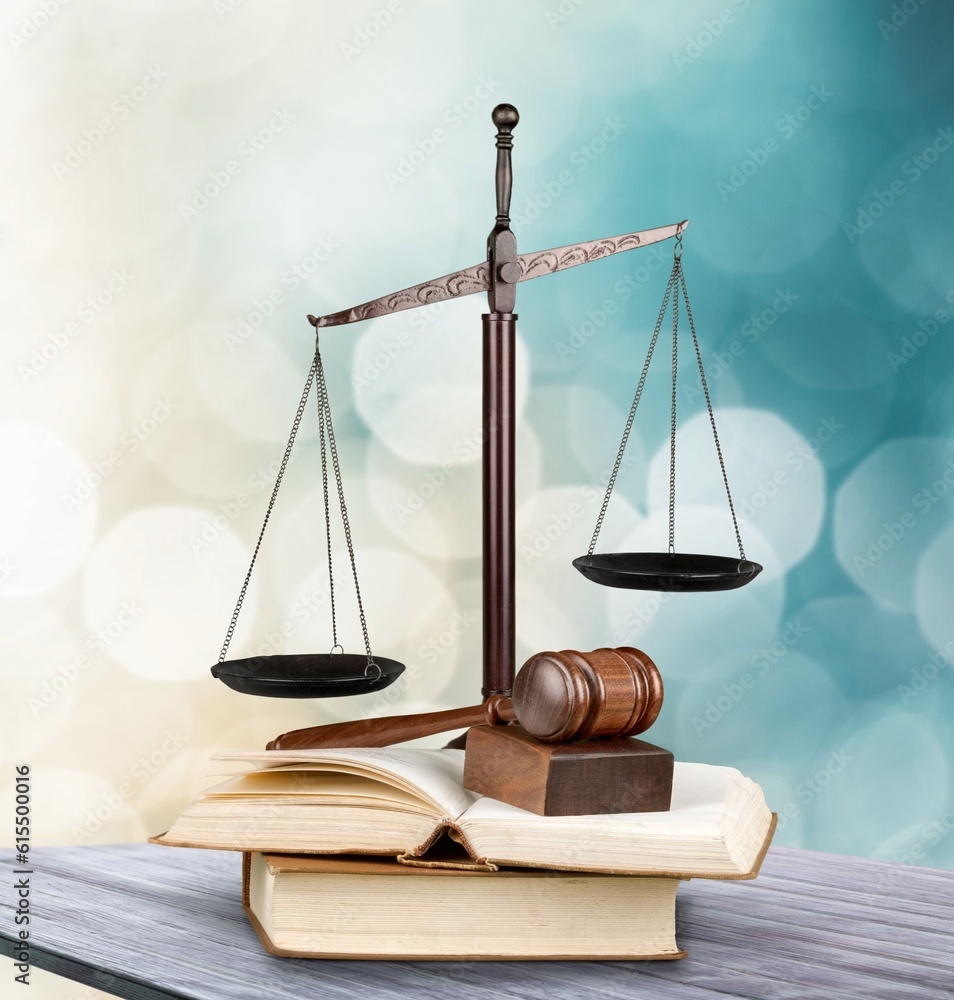 Legal concept. Scale of Justice and wooden gavel on table. Legal concept. Scale of Justice and wooden gavel on table.