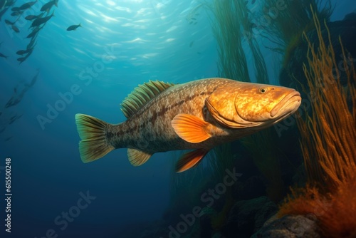 Codol Fish Closeup Swimming in an Aqua Sea