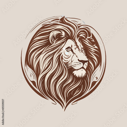 Feminine Luxurious lion logo icon illustra