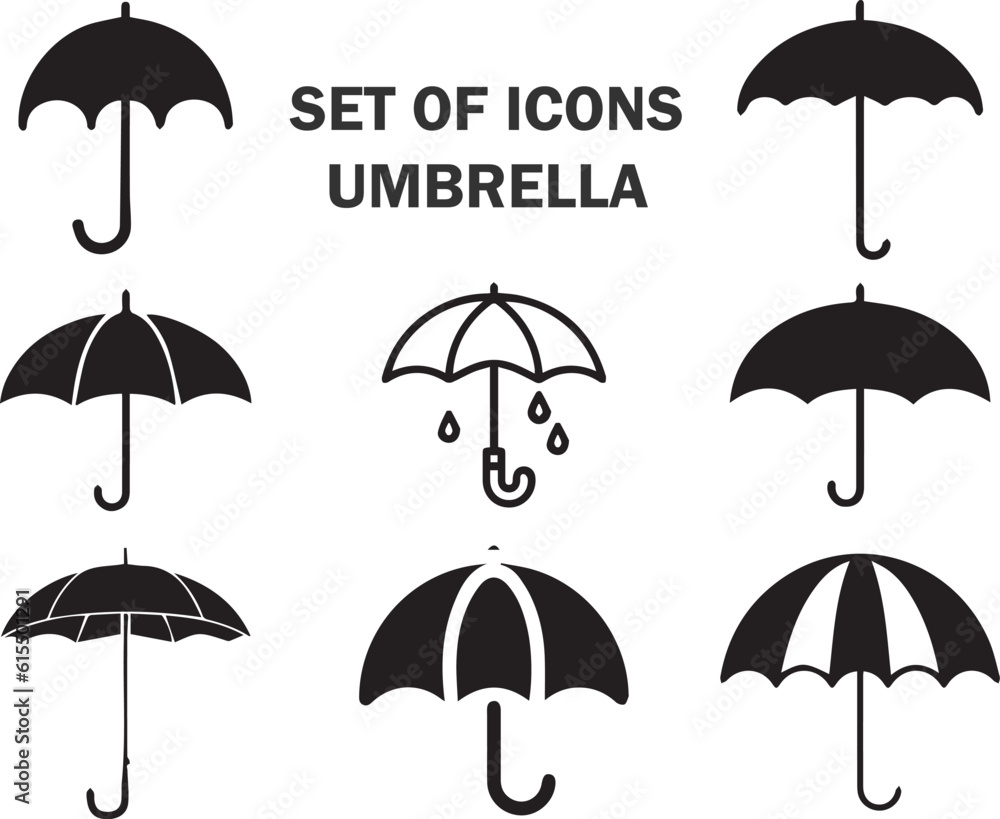 set of umbrellas icon