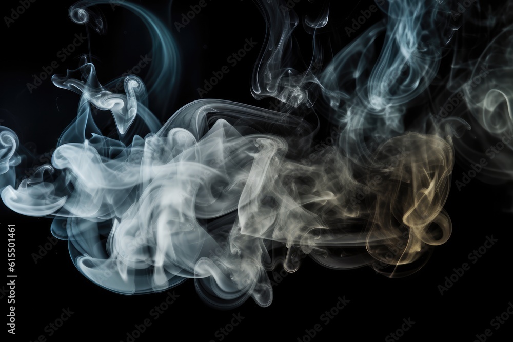 Fototapeta premium colored Ethereal Smoke Patterns on Dark Background generative AI