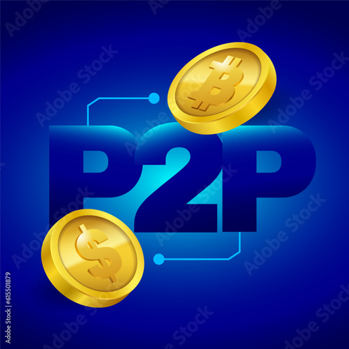P2P peer-to-peer payments or Cryptocurrency bitcoin exchange for other currencies. With the technology of digital currency exchange.