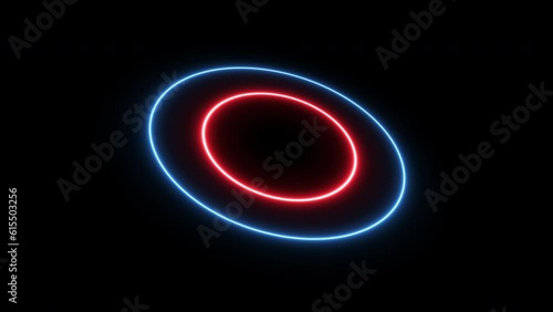 Pending loading neon HUD element – 3D rotation and wiggle, loopable