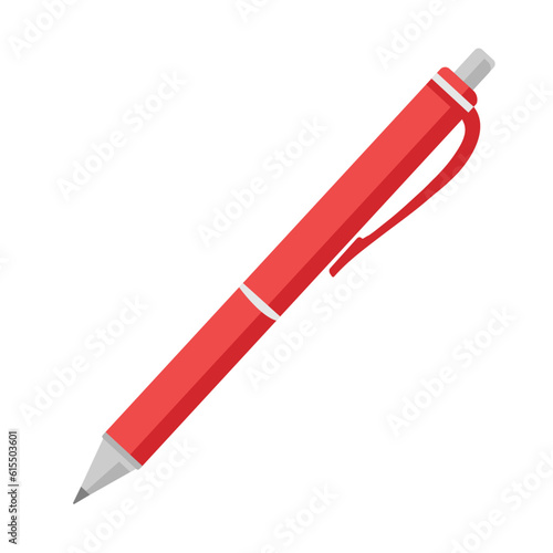 Red pen vector icon. Classic red pen design