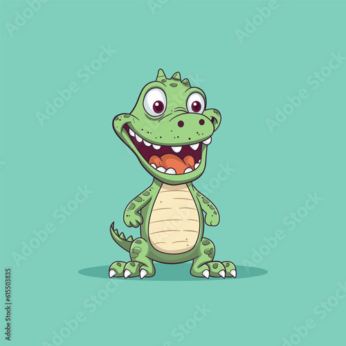 Crocodile cartoon in standing style. vector illustration