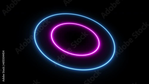 Pending loading neon HUD element – 3D rotation and wiggle, loopable