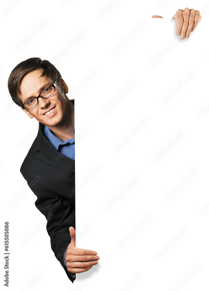 Portrait of young handsome businessman in glasses isolated on white background Portrait of young handsome businessman in glasses isolated on white background