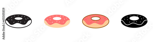 donut icon glaze donut thick outline icon silhouette