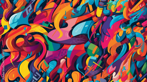 Dynamic seamless pattern background inspired by street art. Filled with vibra...
