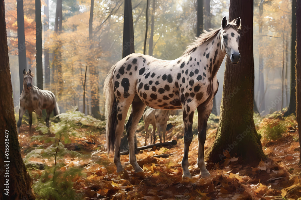 Appaloosa - United States - Appaloosas are known for their striking coat patterns, intelligence, and versatility in various equestrian disciplines (Generative AI)