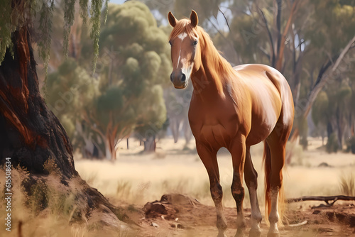 Australian Stock Horse - Australia - Bred for working cattle, Australian Stock Horses are agile, hardworking, and have excellent endurance (Generative AI)