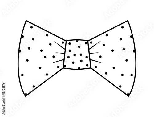 Вow tie. Dot print. Vector.