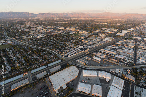 Late afternoon view of Van Nuys in the San Fernando Valley area of Los Angeles California. photo