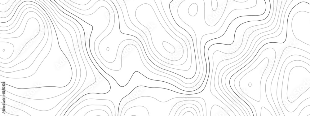 Abstract wavy topographic map. Abstract wavy and curved lines background. Abstract geometric topographic contour map background.