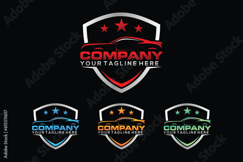 Set of Exotic shield car logo badge, emblem design vector template