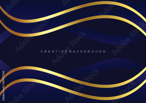 blue with luxury line wave background
