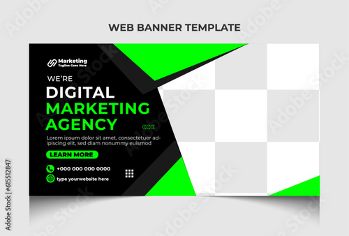 Corporate business marketing social media web banner template and video thumbnail template design.