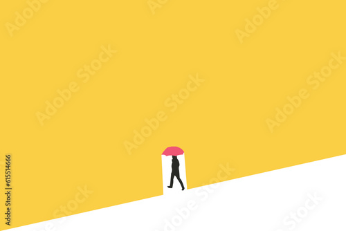 Business protection concept. businessman with umbrella. Symbol of insurance, care, and finance support