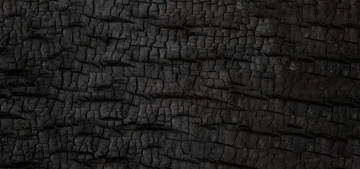 Fototapete Brennholz Textur Burn wood texture. Black background, Details on the surface of charcoal, burnt wood texture, Grunge, burning fire, Dark material.  © Teerapat