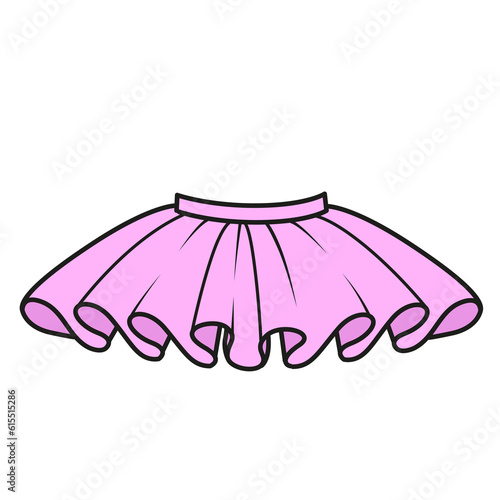 Beautiful tutu skirt color variation for coloring page on a white background