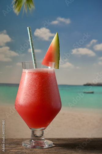 A Glass Of Freshly Squeezed Fresh Watermelon Juice