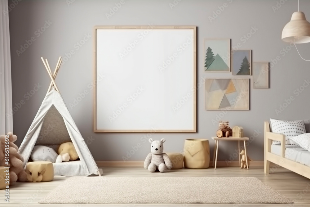 Customizable interior scene with frame - Generative AI Customizable interior scene with frame - Generative AI