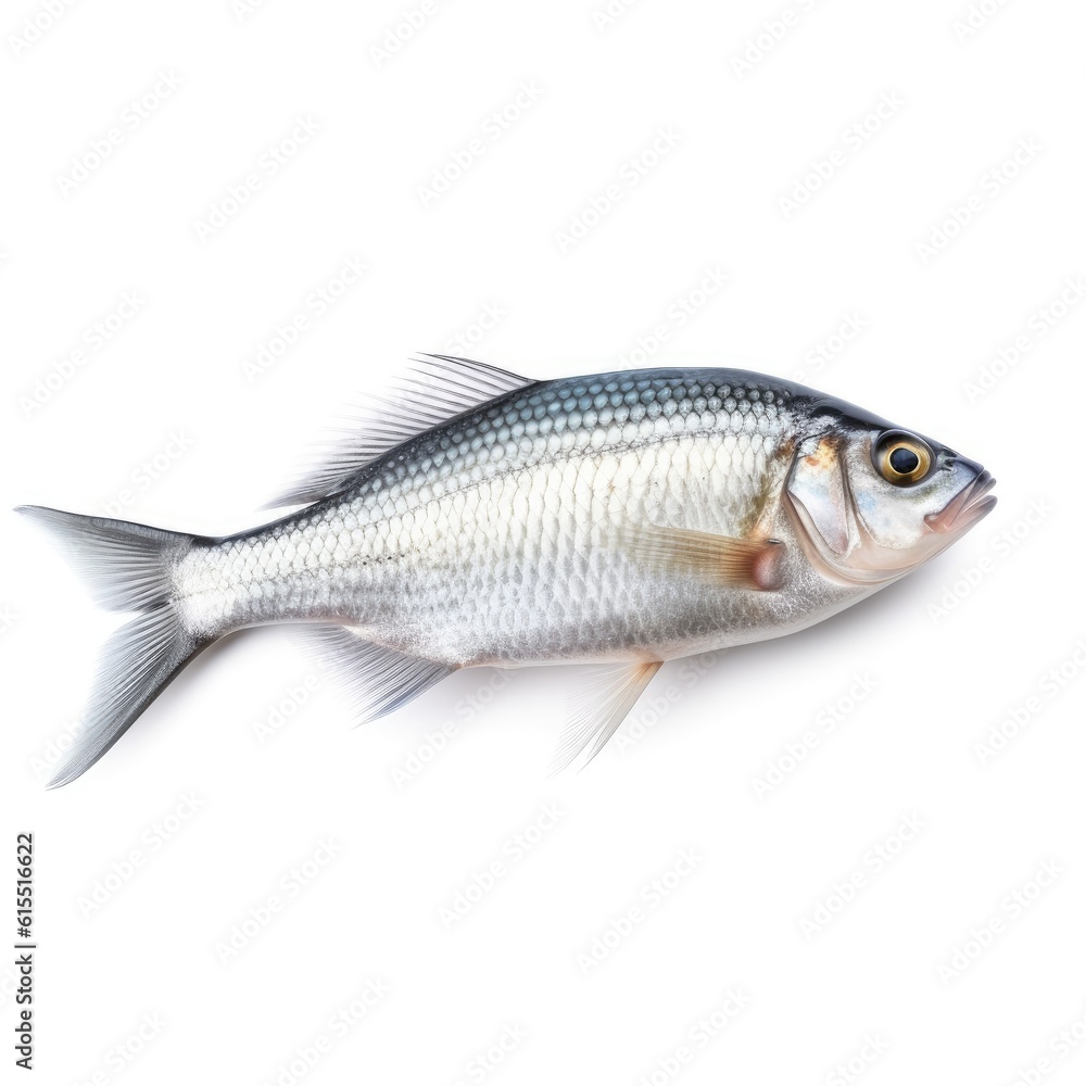 Isolated Fish on White Background with Focus Stacking generative AI Isolated Fish on White Background with Focus Stacking generative AI