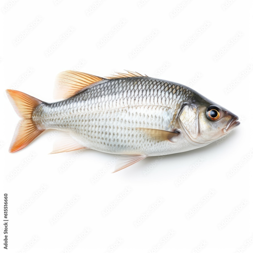 Isolated Fish on White Background with Focus Stacking generative AI