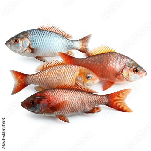 Isolated Fish on White Background with Focus Stacking generative AI