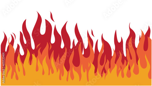 Cartoon Fire Flames Set isolated on White Background