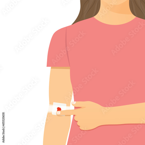 bandage after giving blood- vector illustration