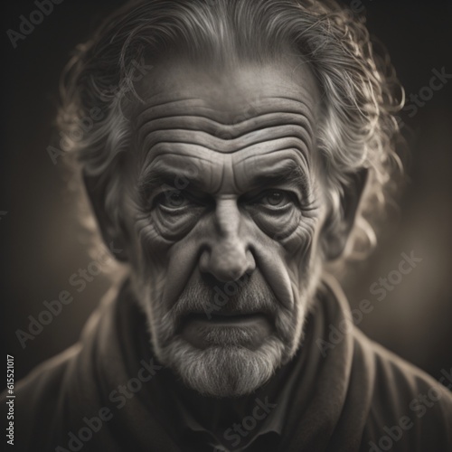 Portrait cinematic photo of an old man, abstract photography || Generative-AI
