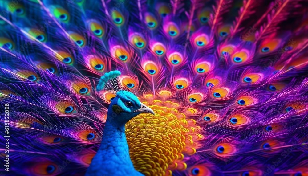 Obraz premium peacock feather closeup
