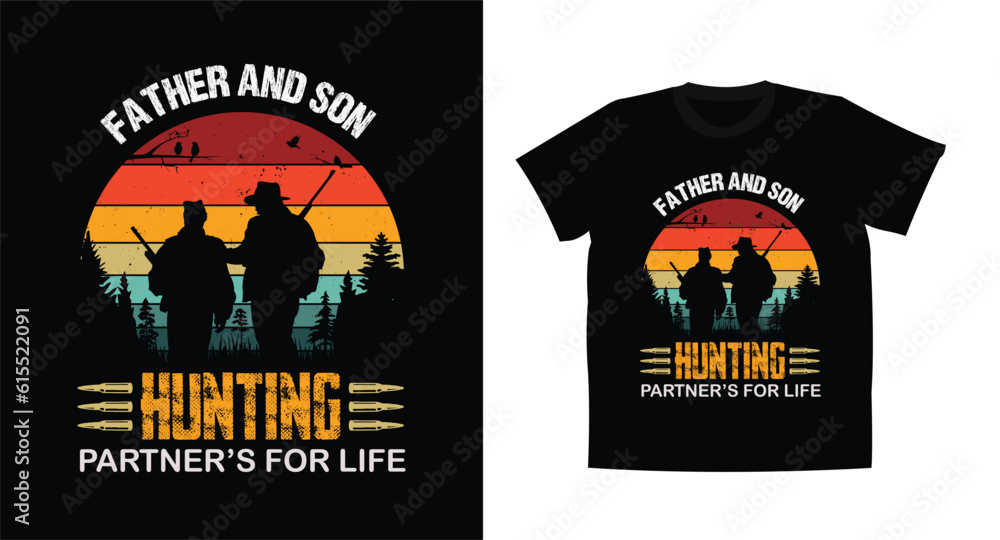 Father and son hunting T-shirt design, hunting vector art, hunting lover quotes