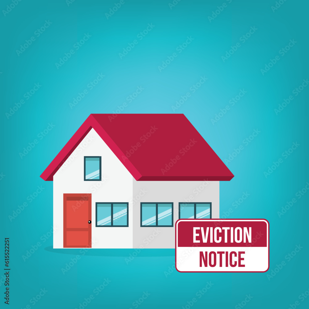 House with an eviction notice sign House with an eviction notice sign
