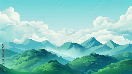 World environment day concept, Green mountains at bright day © neirfy
