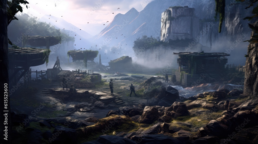Fototapeta premium Military Game Environment Art