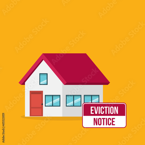 House with an eviction notice sign