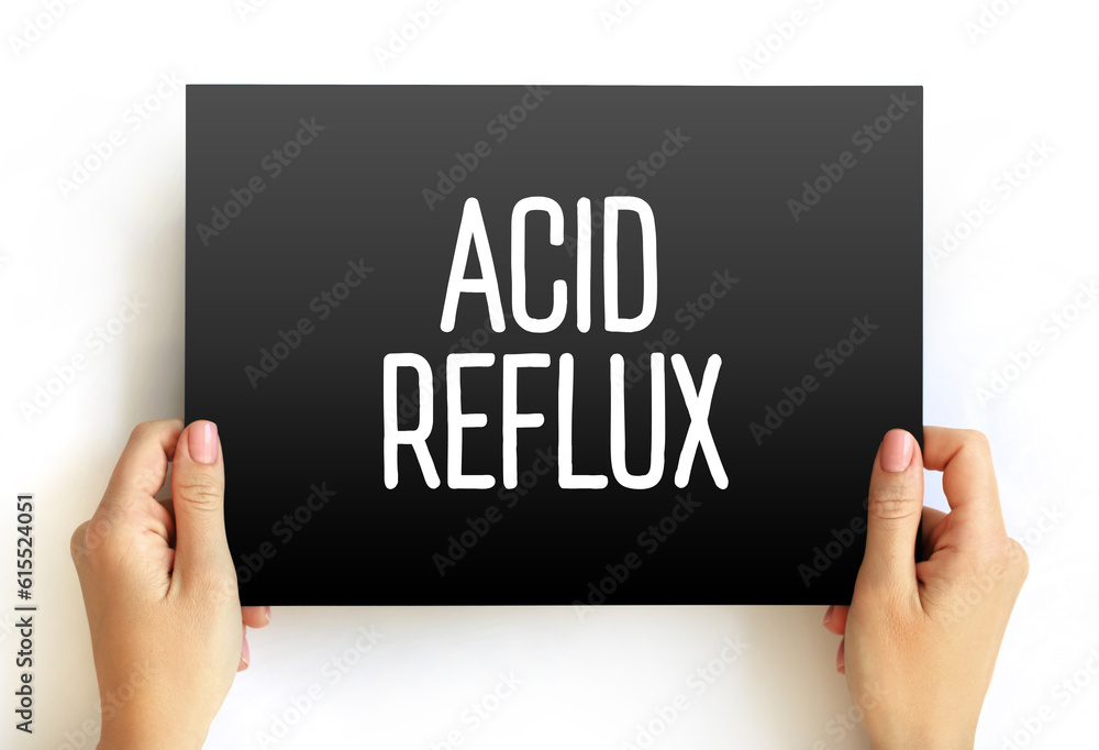 Acid reflux text quote on card, concept background Acid reflux text quote on card, concept background
